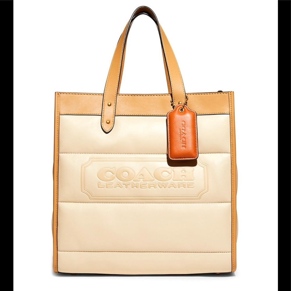 COACH Field Colorblock Quilted Leather Tote